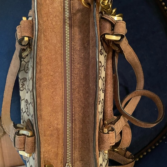 BEAUTIFUL VINTAGE MICHAEL KORS HANDBAG SUEDE LEATHER TRIM - Picture 7 of 14